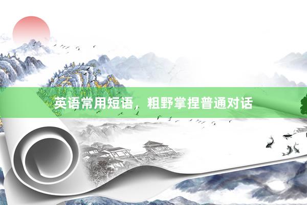 英语常用短语，粗野掌捏普通对话
